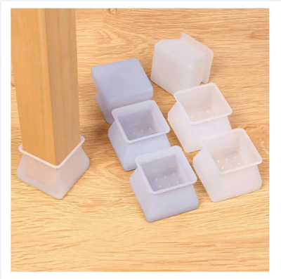 Picture of 4 Pack Silicone Floor Protectors Chair Leg Caps Square Furniture Table Feet Covers