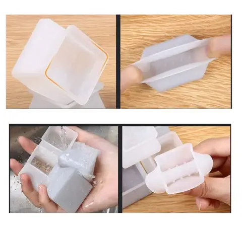 Picture of 4 Pack Silicone Floor Protectors Chair Leg Caps Square Furniture Table Feet Covers