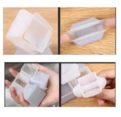 Picture of 4 Pack Silicone Floor Protectors Chair Leg Caps Square Furniture Table Feet Covers