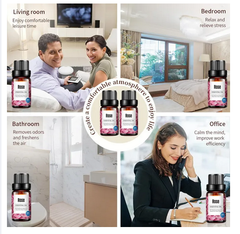 Picture of Rose Essential Oil, Natural Rose Aromatherapy Diffuser Oils, Essential Oils for Diffusers for Home&Humidifier,Anxiety Relief for Adults,Relaxation Gifts