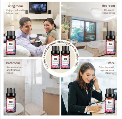 Picture of Rose Essential Oil, Natural Rose Aromatherapy Diffuser Oils, Essential Oils for Diffusers for Home&Humidifier,Anxiety Relief for Adults,Relaxation Gifts