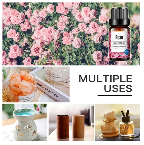 Picture of Rose Essential Oil, Natural Rose Aromatherapy Diffuser Oils, Essential Oils for Diffusers for Home&Humidifier,Anxiety Relief for Adults,Relaxation Gifts