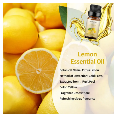 Picture of Essential Oils 10ML Pure & Natural Organic Lemon Essential Oil for Aromatherapy Diffuser, Bath, Lemon Aromatherapy Oil