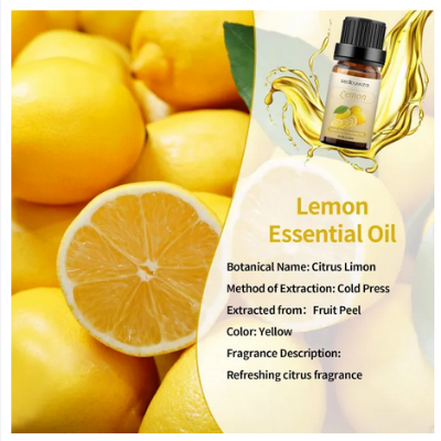 Picture of Essential Oils 10ML Pure & Natural Organic Lemon Essential Oil for Aromatherapy Diffuser, Bath, Lemon Aromatherapy Oil