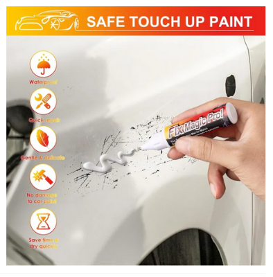 Picture of Car Paint Two-in-One (White) Scratch Repair, Automotive Touch Up Paint Pen with Instruction Manual, Quick and Easy