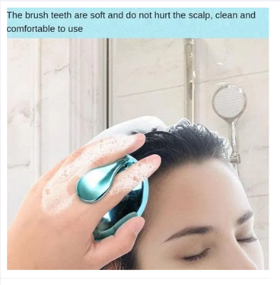 Picture of Scalp massager Shampoo Brush Head massager for Men & Women Removes dandruff Controls Hair Fall | Soft Silicone massage brush