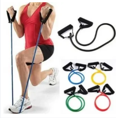 Picture of Swisspro Resistance Tube with Foam Handles for Exercise & Stretching, Suitable in Home & Gym Workout for Men & Women with Work Out Chart