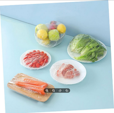 Picture of Disposable Storage Lids (100 pcs bagfor Meal Prep Transparent Food Covers Kitchen Seal Cap Clear Bowl Covers Food Dome Covers Clear Dish Plate Cover Plastic Food Covers