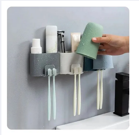 Picture of Wall mounted bathroom organizer 1 pcs for tooth paste and tooth brush