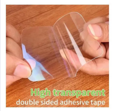 Picture of Double Sided Transparent Tape 20 pcs Strong Self Adhesive Paste Wall Stickers Home Kitchen Bathroom Seamless Waterproof Tapes