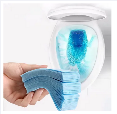 Picture of Toilet Cleaner Sheet 30pc Mopping For Home Toilet Cleaning Household Hygiene Toilet Deodorant Yellow Dirt Toilet Cleaning Tool