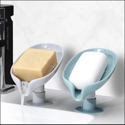 Picture of Soap Holder with Drainage,Soap Dish for Shower,Easy Cleaning Soap Box Container,Leaf Shape Soap Tray,Used in the Kitchen Bathroom and Counter Top