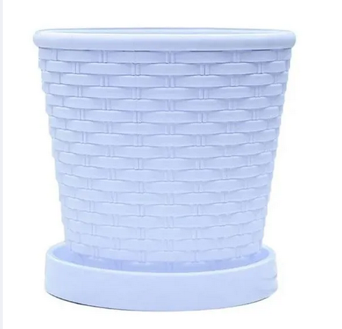Picture of Planter Bamboo Resin Flower Pot7.5 inch Cane Planter With tray 1 pcs