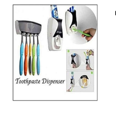 Picture of Automatic Toothpaste Squeezing Dispenser Device + Brush Holder Set