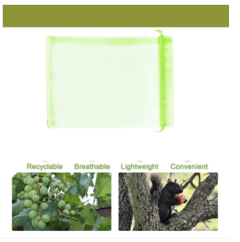 Picture of Grape Protection Bags,5 Pcs 40 x 30 cm, Reusable Fruit Protective Bags, Grape Protective Bags with Drawstring, Organza Bag, Garden Mesh Bag for Protection Against Birds, Wasps, Fruit Flies