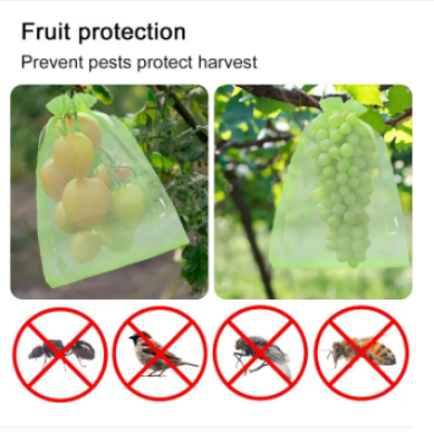 Picture of Grape Protection Bags,5 Pcs 40 x 30 cm, Reusable Fruit Protective Bags, Grape Protective Bags with Drawstring, Organza Bag, Garden Mesh Bag for Protection Against Birds, Wasps, Fruit Flies