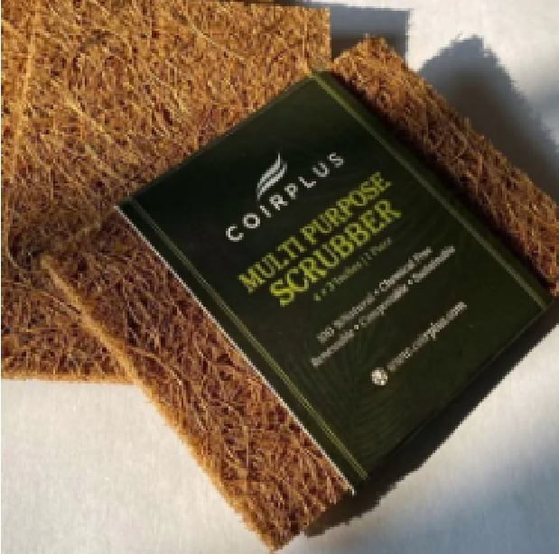 Picture of Organics Coconut Husk Dish wash Scrubber Utensil Vessel wash Scrubber to Clean Vessels, Tiles, wash Basin 2pcs pack