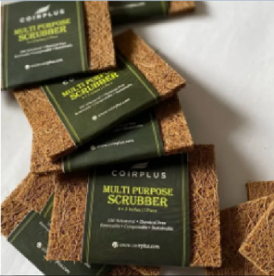 Picture of Organics Coconut Husk Dish wash Scrubber Utensil Vessel wash Scrubber to Clean Vessels, Tiles, wash Basin 2pcs pack