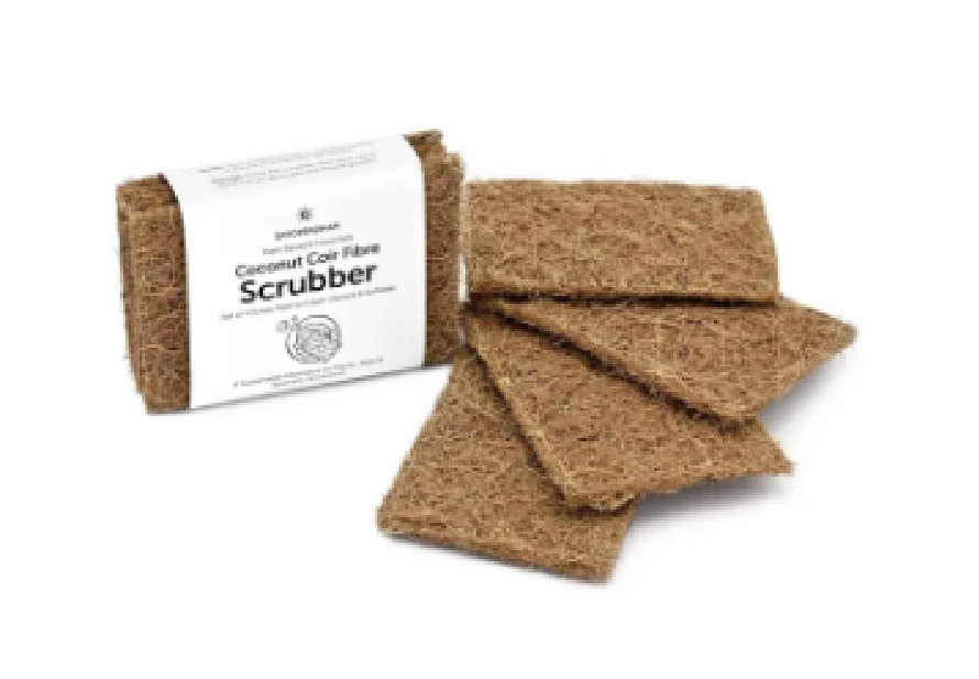 Picture of Organics Coconut Husk Dish wash Scrubber Utensil Vessel wash Scrubber to Clean Vessels, Tiles, wash Basin 2pcs pack