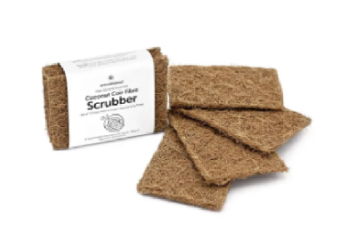 Picture of Organics Coconut Husk Dish wash Scrubber Utensil Vessel wash Scrubber to Clean Vessels, Tiles, wash Basin 2pcs pack