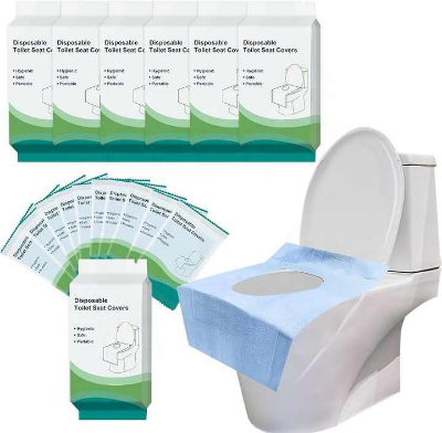 Picture of Pack of 10 disposable toilet pads, the hygienic solution for on the go, toilet covers, toilet seat mat, disposable toilet paper pad for travel, public toilets