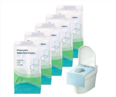 Picture of Pack of 10 disposable toilet pads, the hygienic solution for on the go, toilet covers, toilet seat mat, disposable toilet paper pad for travel, public toilets