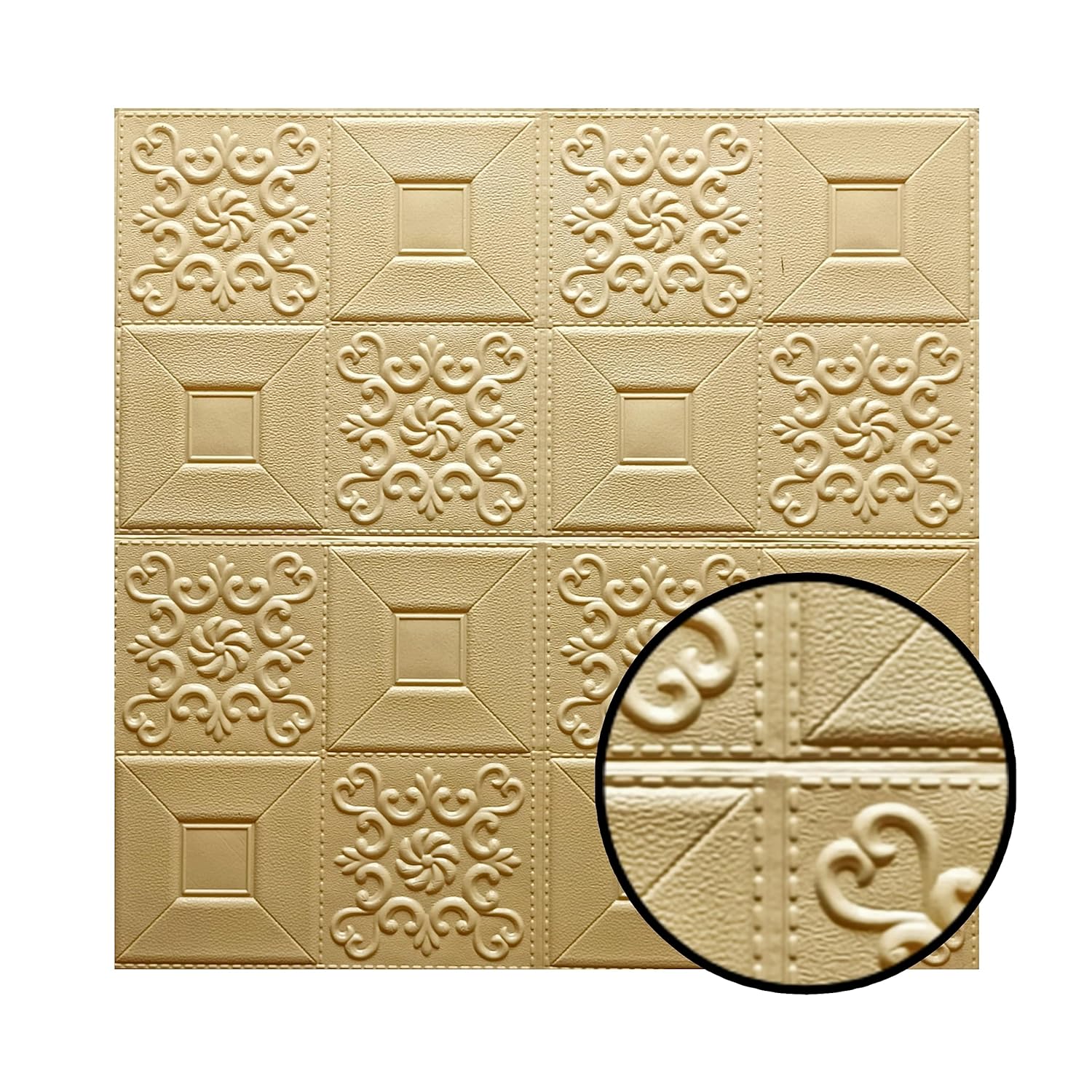 Picture of 3D Pattern Wallpaper for Walls | Soft PE Foam | Self Adhesive | Bedroom, Kitchen, Dining Room, Lobby, Office, Cafe (70 x 70 CM Approx 5.29)