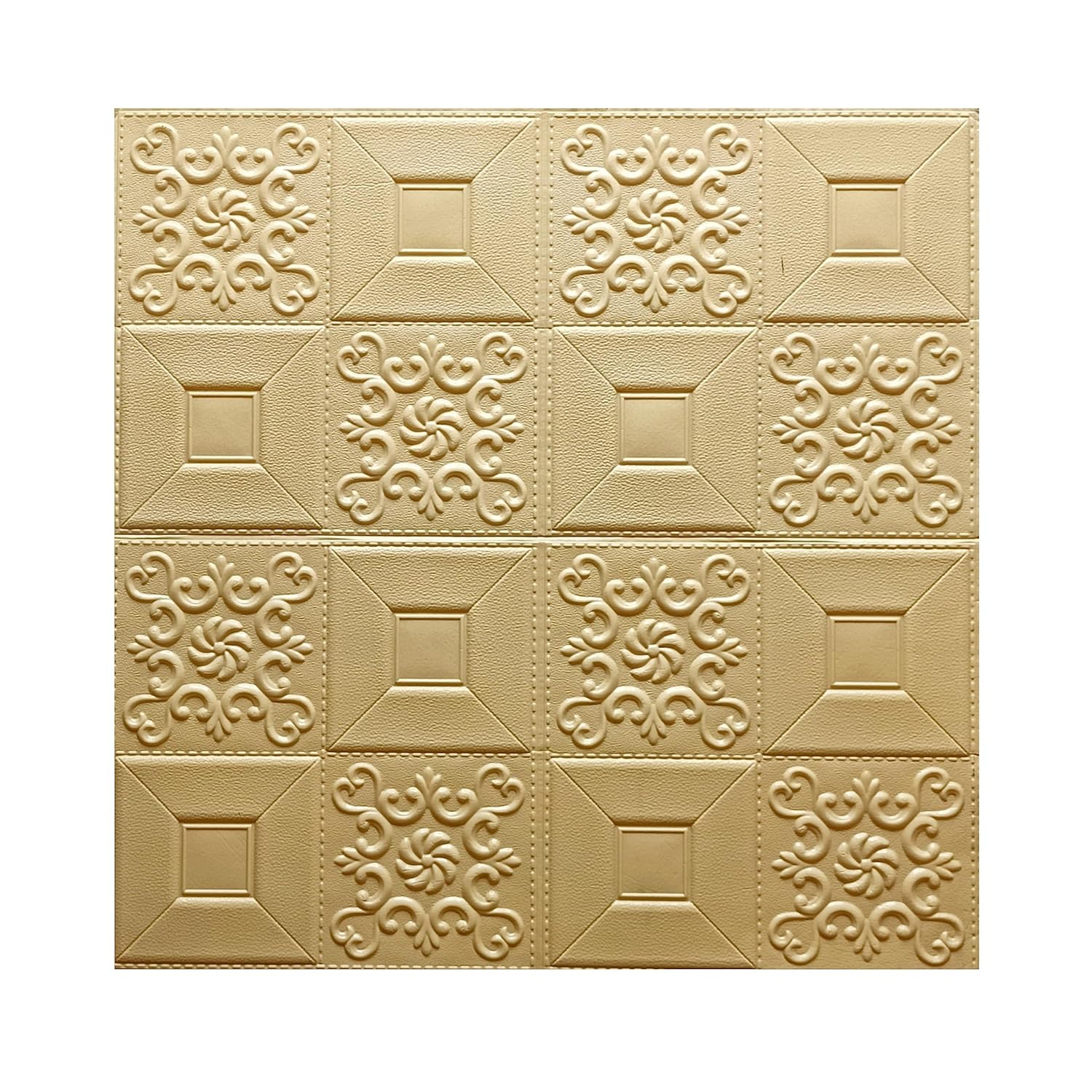 Picture of 3D Pattern Wallpaper for Walls | Soft PE Foam | Self Adhesive | Bedroom, Kitchen, Dining Room, Lobby, Office, Cafe (70 x 70 CM Approx 5.29)