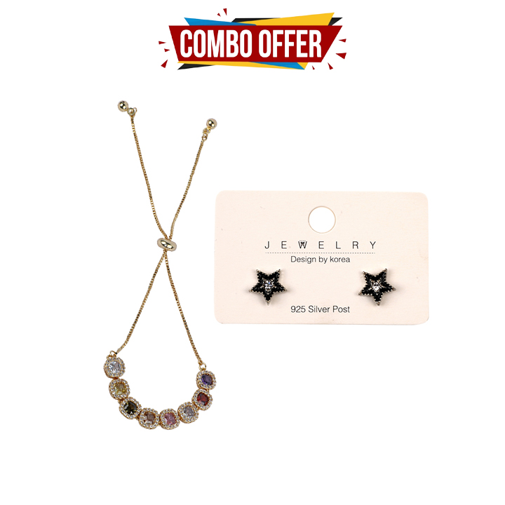 Buy Elegant Edge Set Bracelet & Earring Combo