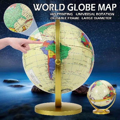 Picture of 360° Rotating 25cm Earth Globe World Map With Stand Geography Education Toy Home Decoration Office Ornament Kids Gift