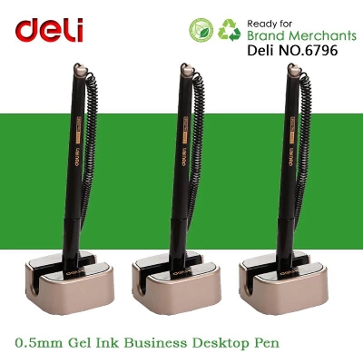 Picture of 6 PCS Deli 0.5mm Gel Pen Business Black Desk Counter Table Gel pens for bank Elegant plastic pen