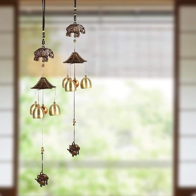 Picture of Wind Chime, Metal Vintage Good Luck Wind Chimes for Outdoor Garden Indoor Room Feng Shui Wind Bell Decoration