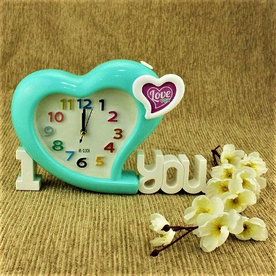 Picture of I Love you  Heart Shape Analog Table Alarm Clock With Mini Photo Frame(Watch)