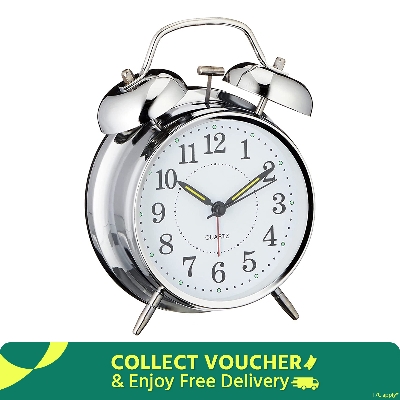 Picture of Alarm Clock/Twin Bell Table Clock - Loud Alarm Clock - Stylish Timekeeping for Home Office & Students - Vintage Retro Classic - wall clock