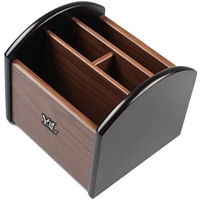 Picture of Rotating remote control holder, pen holder for desk,Wooden remote storage Organizer,TV remote control caddy@YCL872R Pen container