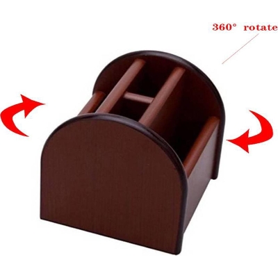 Picture of Rotating pen holder for desk,Wooden Organizer Pen container