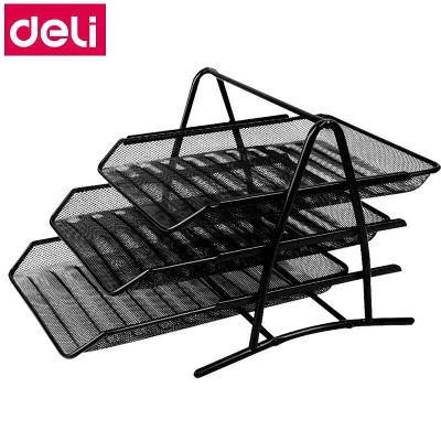 Picture of ier Metal Mesh Document Tray - Desk Organizer - Black