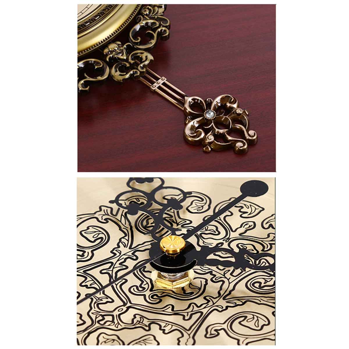 Picture of Elegant, traditional, ornate, hand painted modern grandfather wall clock for new home or office fancy ethnic luxury handmade decoration, swing pendulum large 29.5 inches.  - wall clock