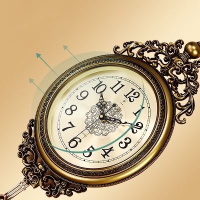 Picture of Elegant, traditional, ornate, hand painted modern grandfather wall clock for new home or office fancy ethnic luxury handmade decoration, swing pendulum large 29.5 inches.  - wall clock