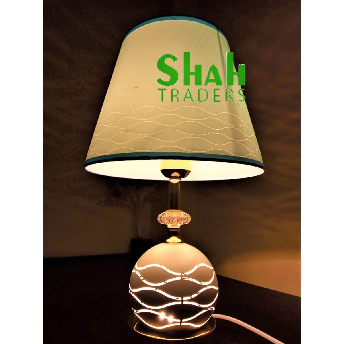 Picture of Decorative nordic modern luxurious unique bedroom bedside usb ceramic fabric table lamp