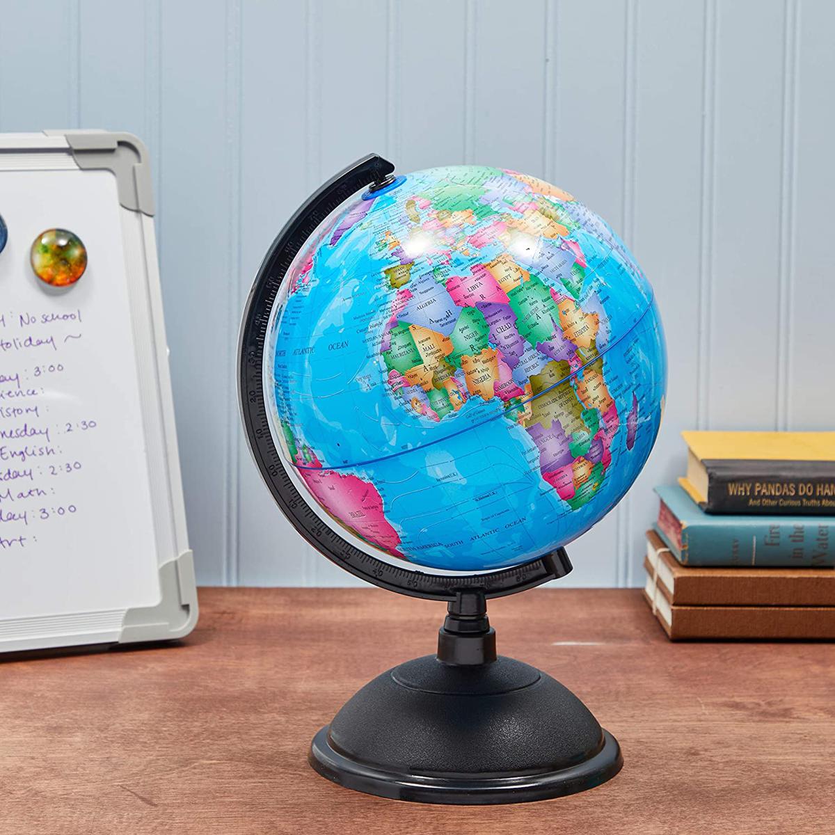 Picture of 20cm Blue Ocean World Globe Map With Swivel Stand Geography Educational Toy Gift