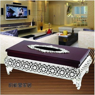 Picture of European-style classical luxury high-end tissue box gold-plated pumping tray gift tissue holder