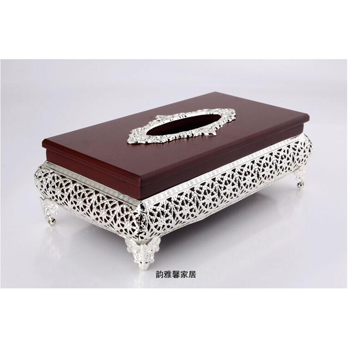 Picture of classical luxury European-style classical luxury high-end tissue box gold-plated pumping tray gift tissue holder
