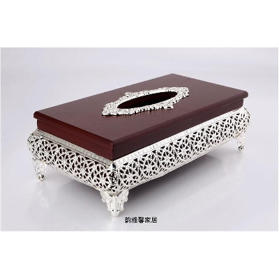 Picture of classical luxury European-style classical luxury high-end tissue box gold-plated pumping tray gift tissue holder