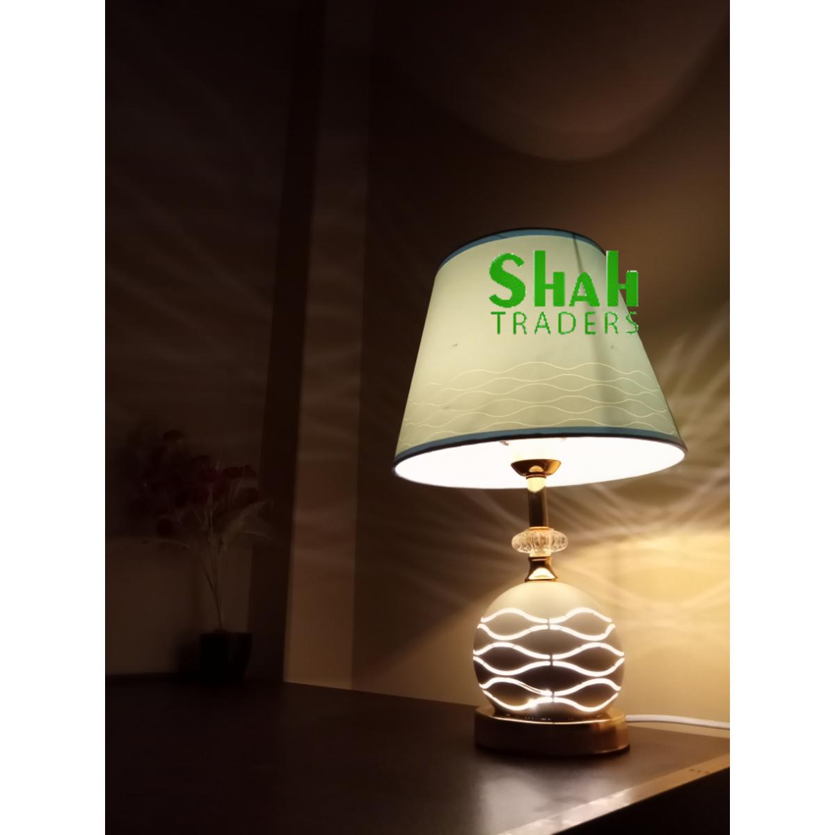 Picture of Decorative nordic modern luxurious unique bedroom bedside usb ceramic fabric table lamp