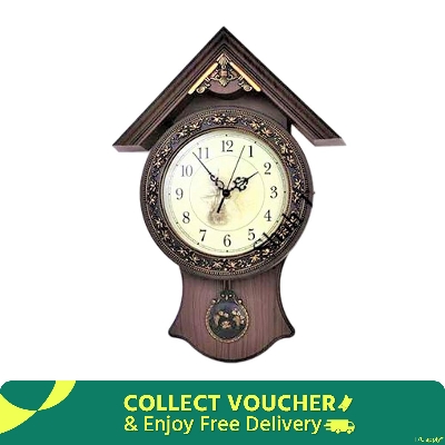 Picture of Classic Antique Fiber Made Pendulum Wall Clock - wall clock