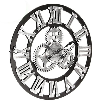 Picture of 60cm 3d রেট্রো ইন্ডাস্ট্রিয়াল বড় গিয়ার ওয়াল ক্লক দেস্টিক কাঠের লাক্সারি আর্ট ভিনটেজ হোম অফিস সজ্জা সরবরাহ