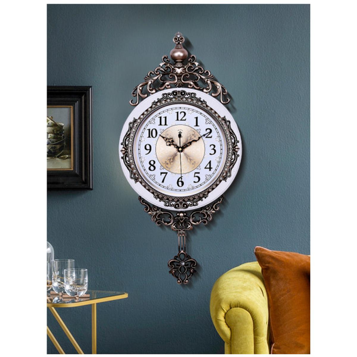 Picture of Luxury Gold Wall Clock Large Living Room Silent Creative Swing Wall Clock Bedroom Quartz Clocks Wall Home Decor Reloj De Pared