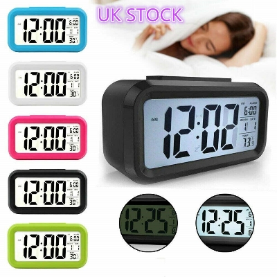 Picture of LED Display Time Alarm Clock Night Lights Thermoeter Lamp Snooze Rectangle Function Desk Clocks(Multicolor)