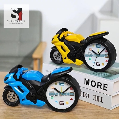 Picture of Motorcycle Alarm Clock Portable Battery Power Desktop Alarm Clock Watch For Children Friends Gift Table Decoration